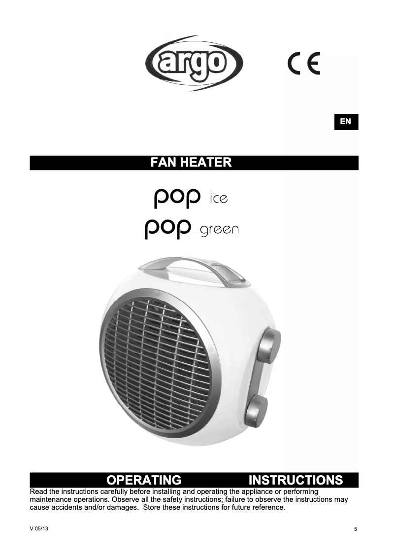 Página nº 1 - Manual de usuario Argoclima Pop Ice