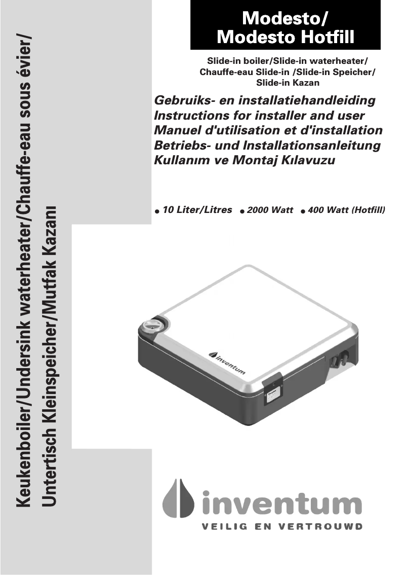 Imagen de la primera página del manual del dispositivo Modesto Hotfill