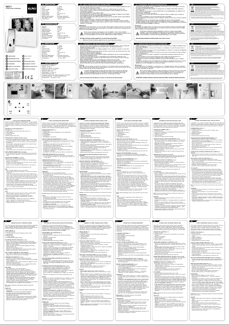 Imagen de la primera página del manual del dispositivo VD71