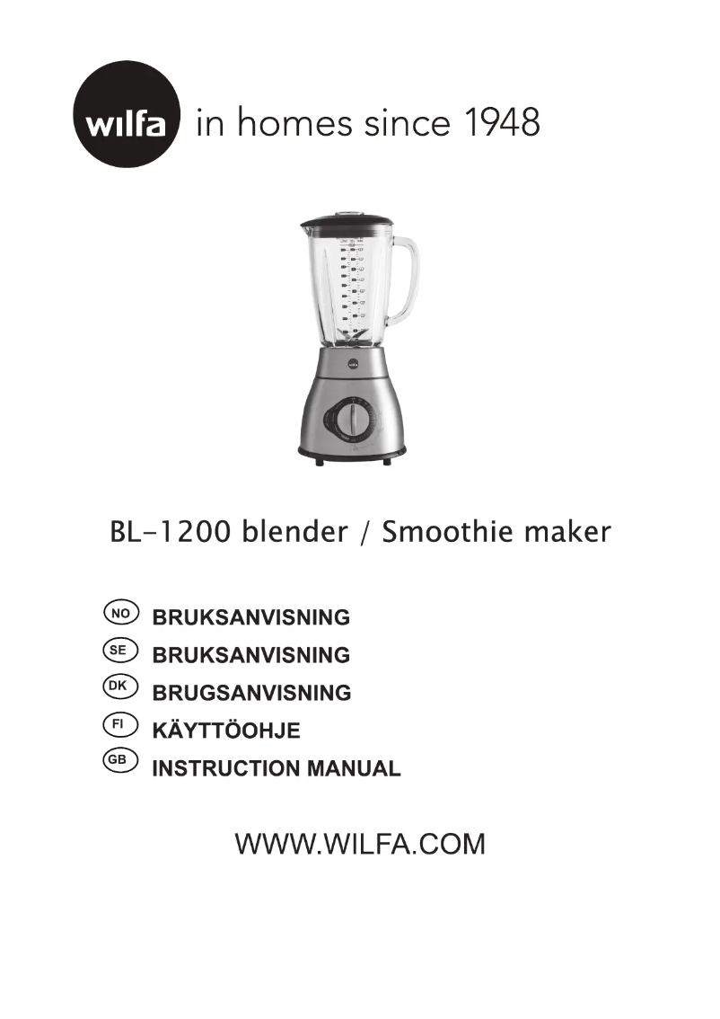 Página 1 del manual Manual de usuario Wilfa Knus S BL-1200B