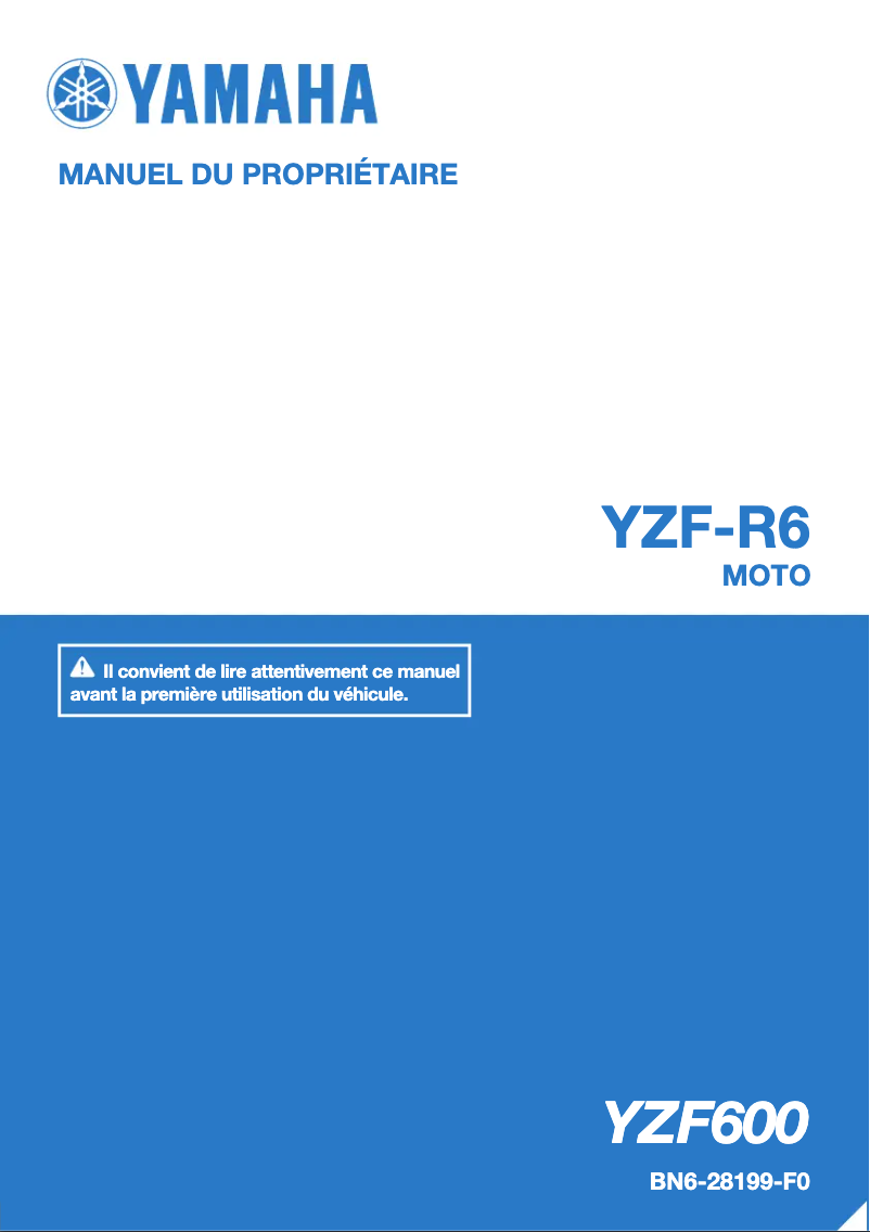 Imagen de la primera página del manual del dispositivo YZF-R6 (2017)