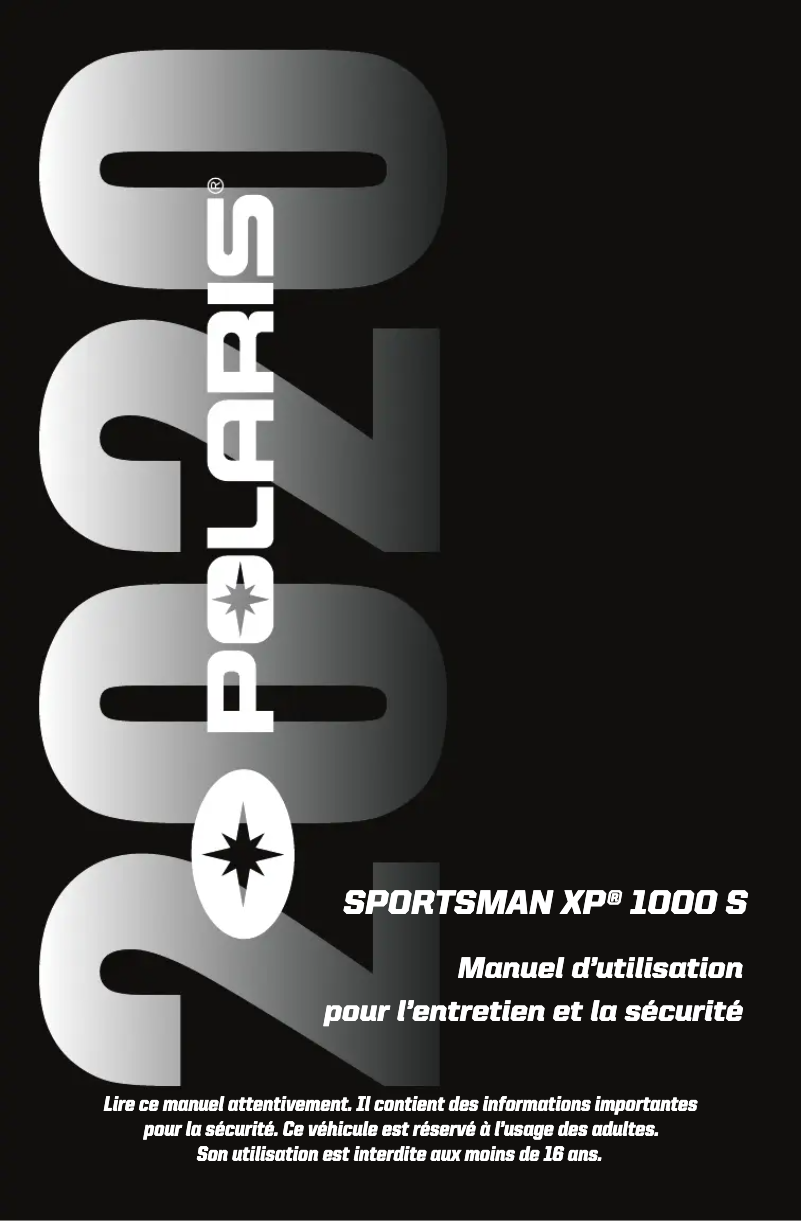 Imagen de la primera página del manual del dispositivo Sportsman XP 1000 S (2020)