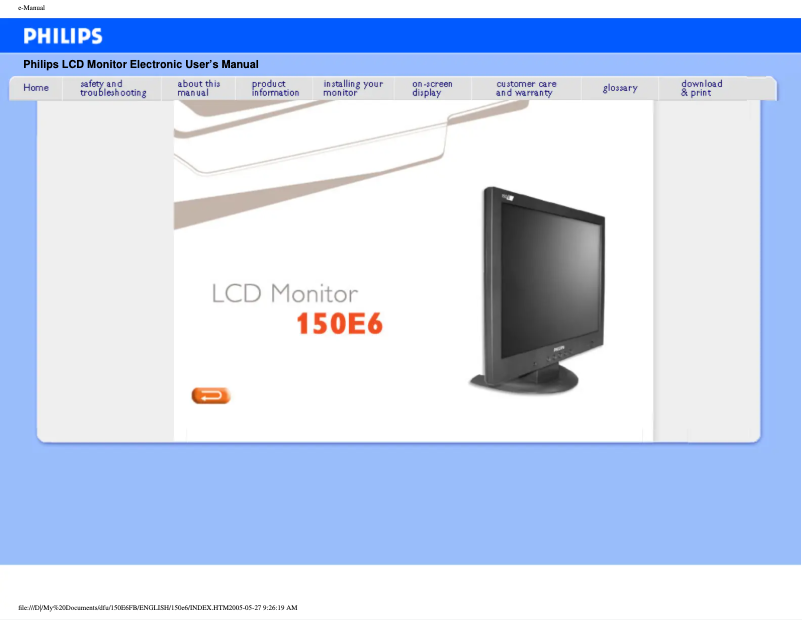 Imagen de la primera página del manual del dispositivo 150E6FB