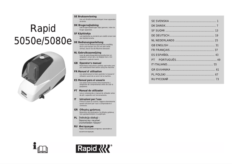 Imagen de la primera página del manual del dispositivo 5050E