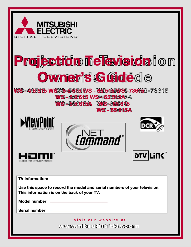 Página 1 del manual Manual de usuario Mitsubishi WS-55615A