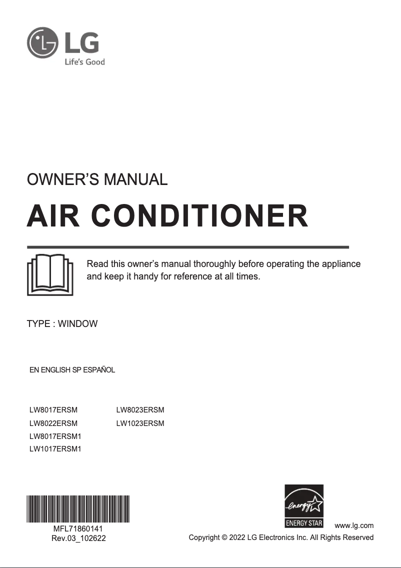 Imagen de la primera página del manual del dispositivo LW8017ERSM1