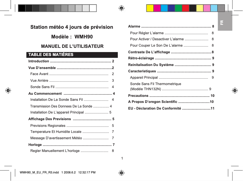 Página 1 del manual Manual de usuario Oregon Scientific WMH 90