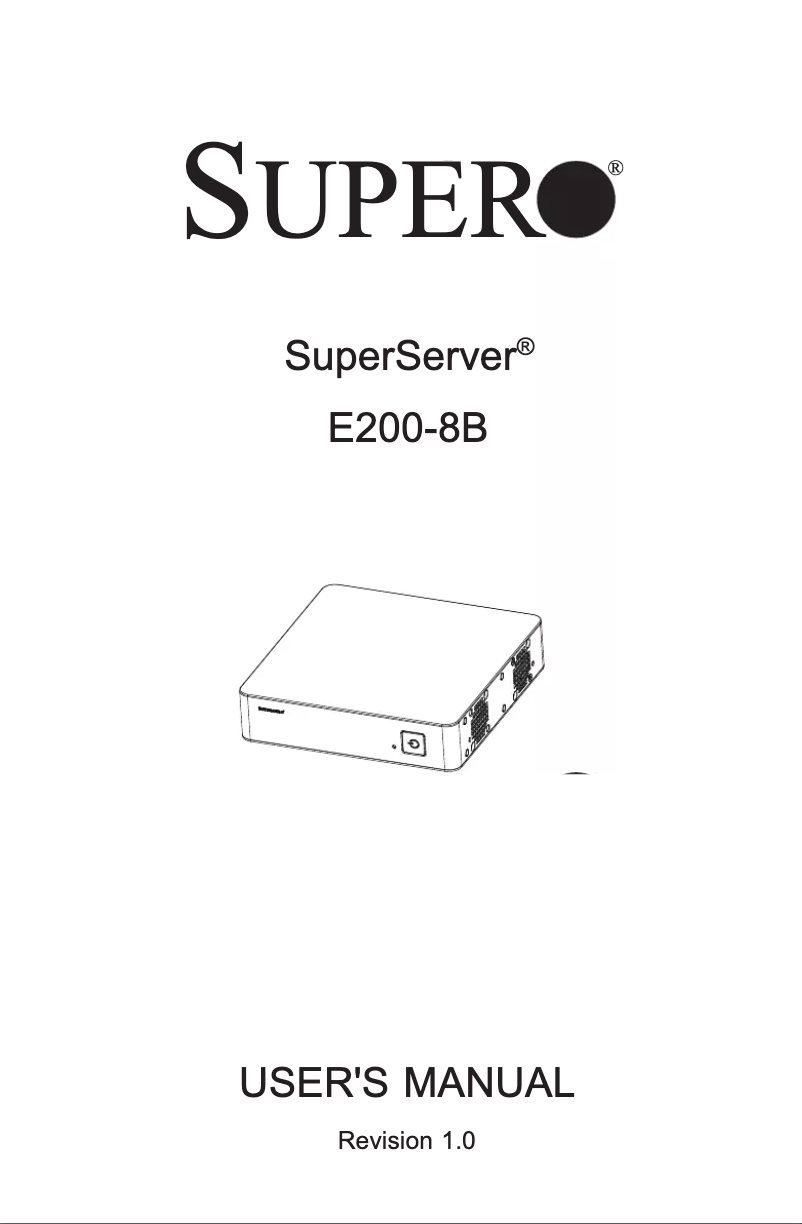 Página 1 del manual Manual de usuario Supermicro SuperServer E200-8B