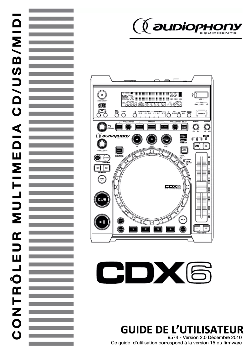 Página 1 del manual Manual de usuario Audiophony CDX6
