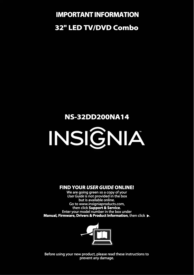 Página 1 del manual Manual de usuario Insignia NS-32DD200NA14