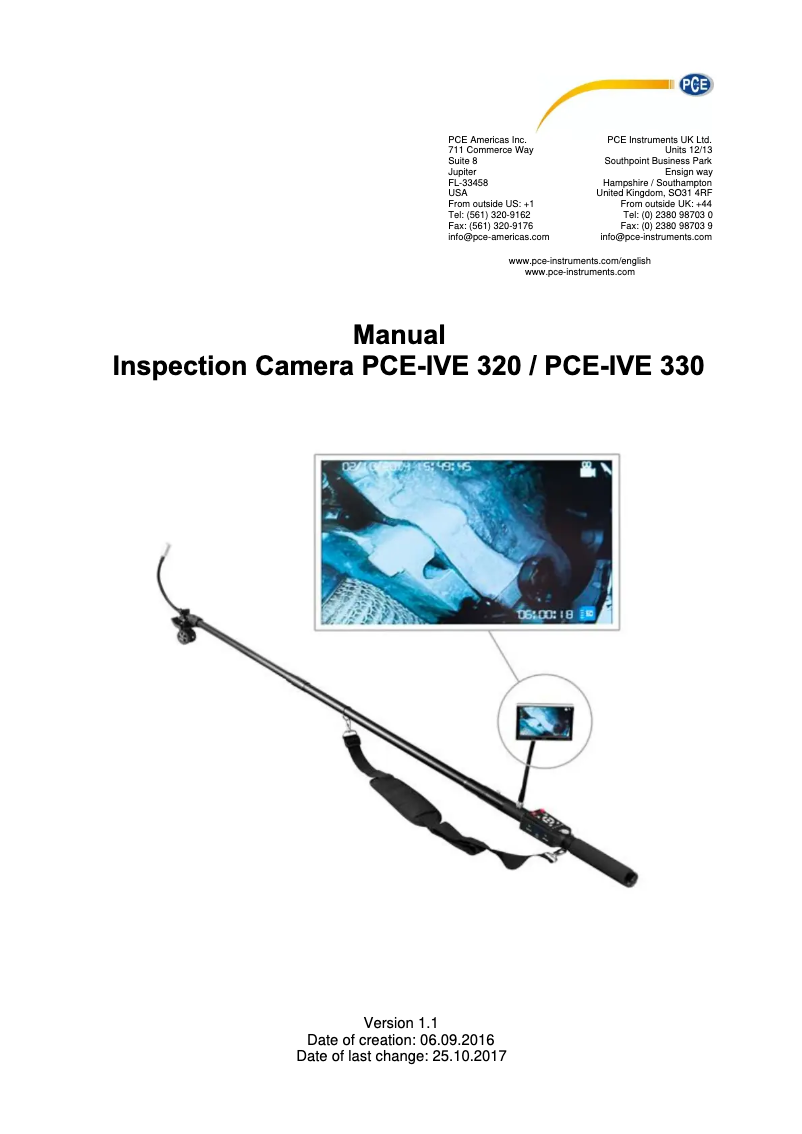 Imagen de la primera página del manual del dispositivo PCE-IVE 320