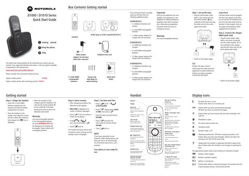 Imagen de la primera página del manual del dispositivo D1000