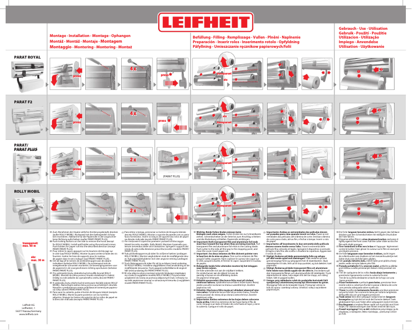 Página 1 del manual Manual de usuario Leifheit Parat Royal