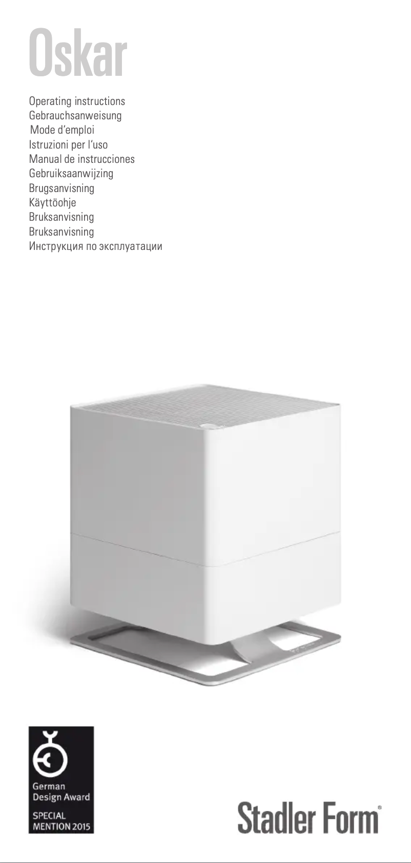 Página nº 1 - Manual de usuario Stadler Form Oskar