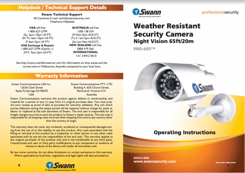 Imagen de la primera página del manual del dispositivo PRO-605