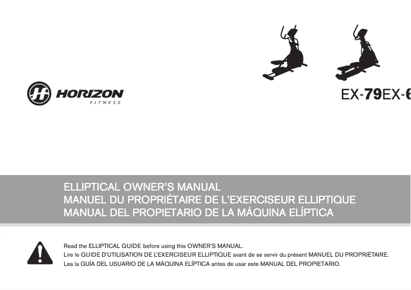 Página nº 1 - Manual de usuario Horizon Fitness EX-69
