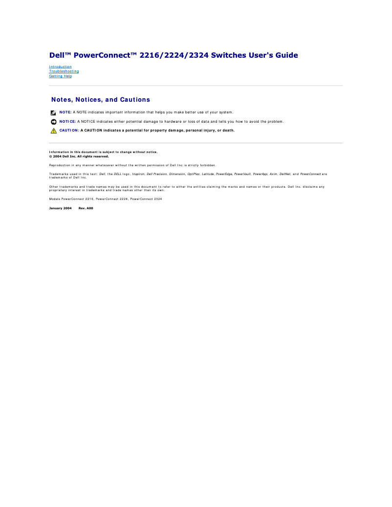 Página 1 del manual Manual de usuario Dell PowerConnect 2224