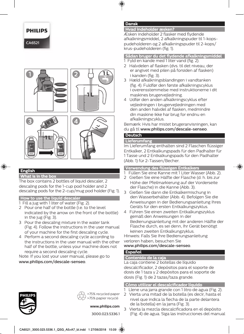 Imagen de la primera página del manual del dispositivo CA6521