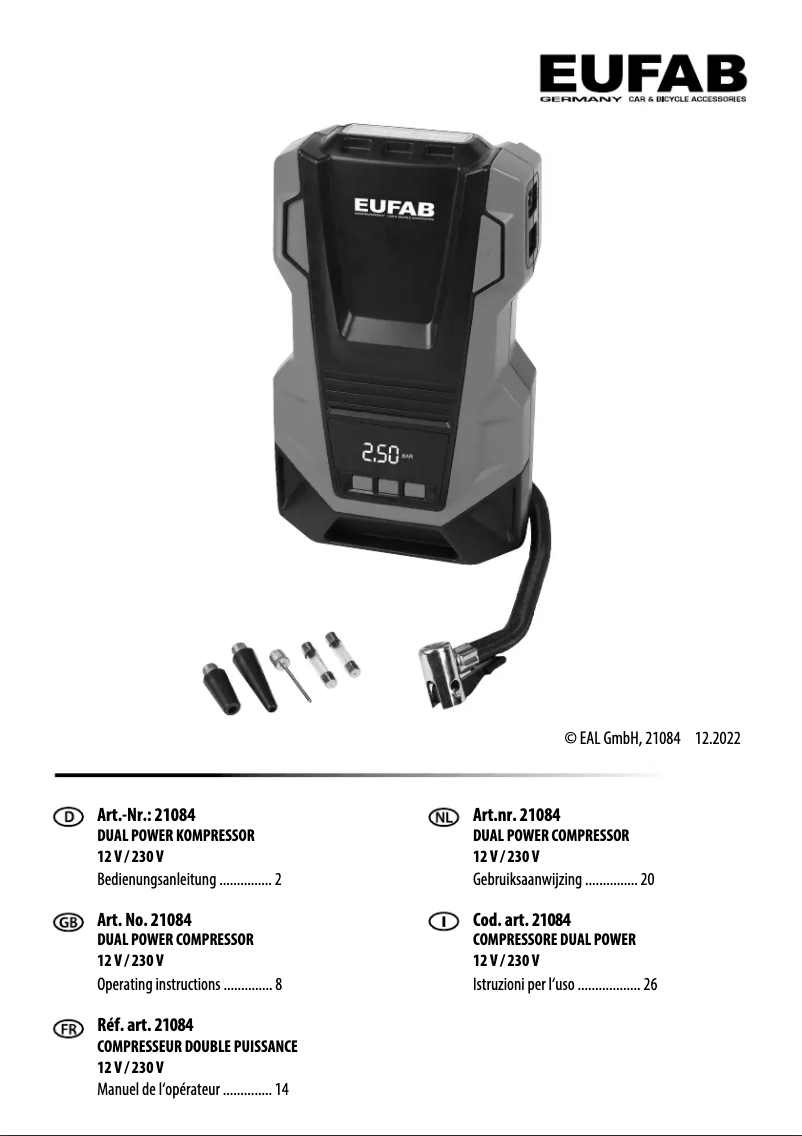 Imagen de la primera página del manual del dispositivo 21084