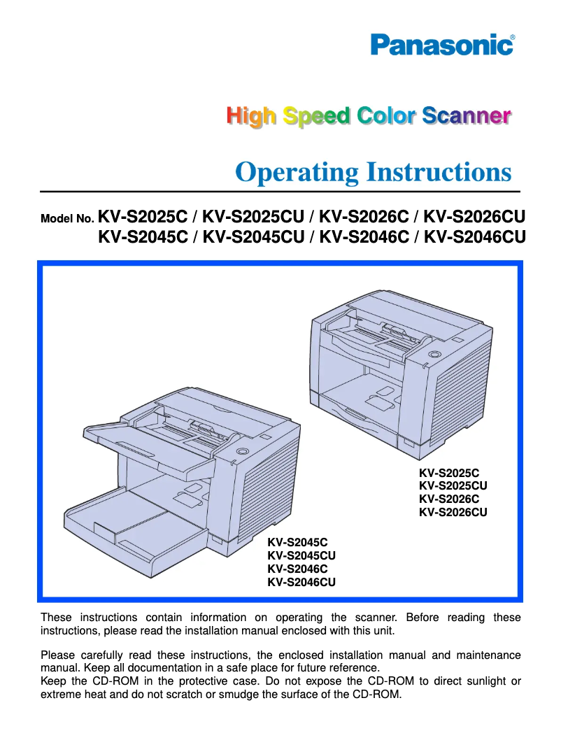 Página 1 del manual Manual de usuario Panasonic KV-S2045CU