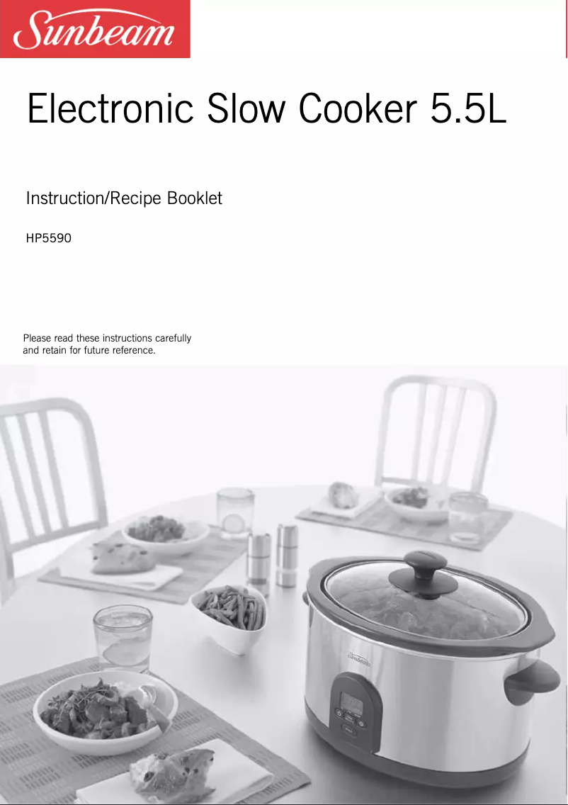 Página nº 1 - Manual de usuario Sunbeam SecretChef HP5580