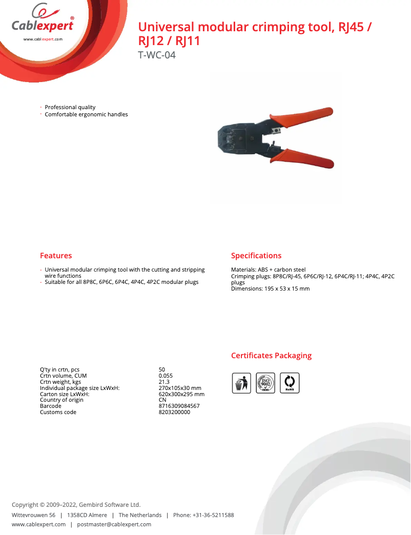 Imagen de la primera página del manual del dispositivo T-WC-04