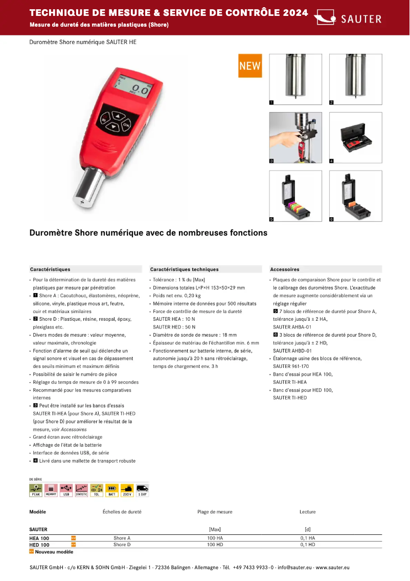 Página 1 del manual Folleto Kern HED 100