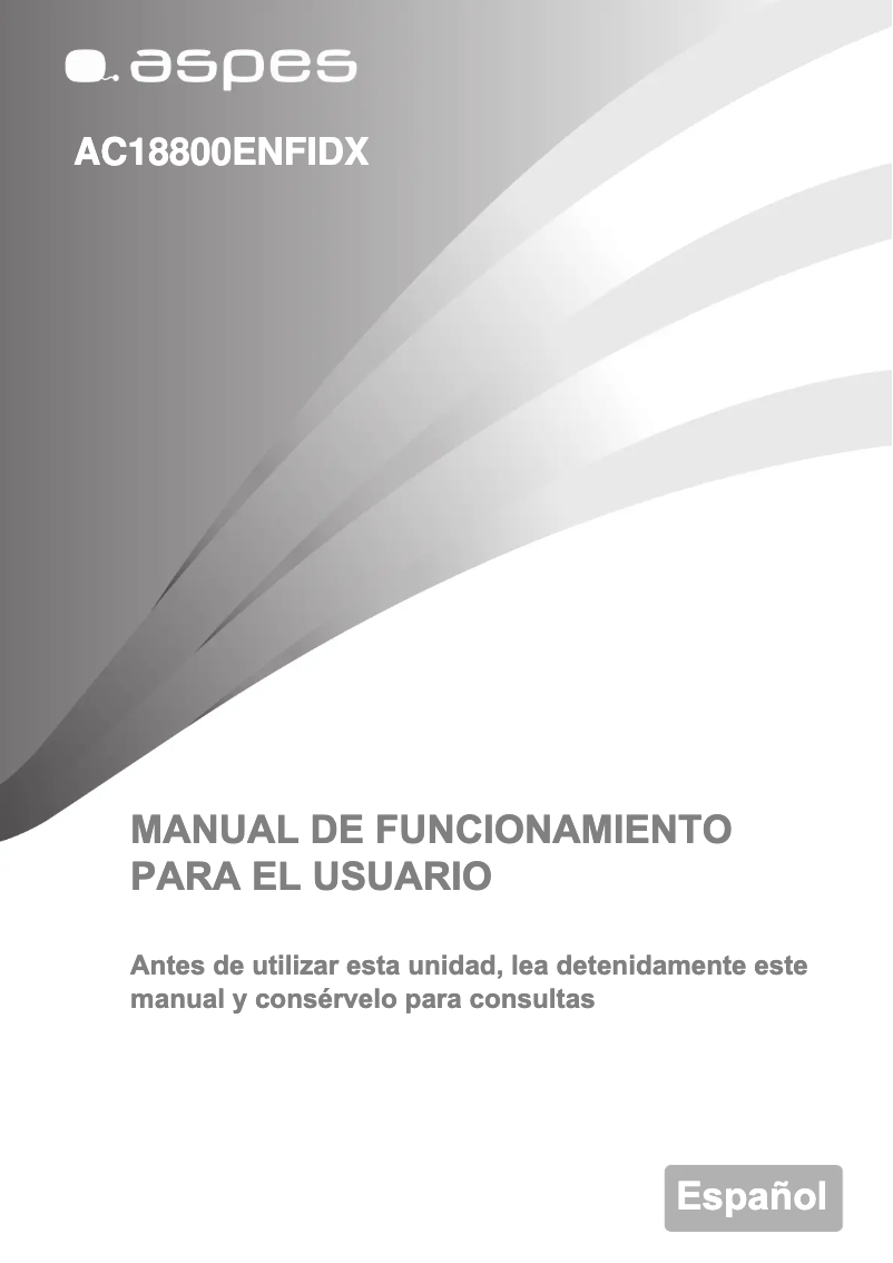 Página 1 del manual Manual de usuario Aspes AC18800ENFIDX