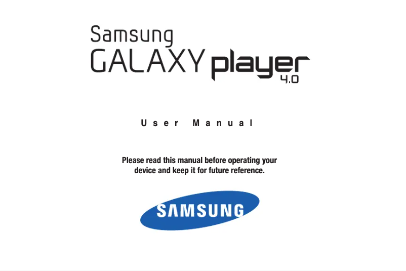Imagen de la primera página del manual del dispositivo Galaxy Player 4.0