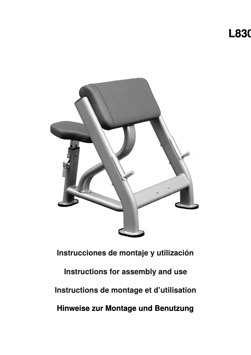 Imagen de la primera página del manual del dispositivo L830