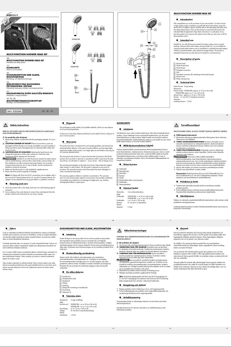 Página 1 del manual Manual de usuario Miomare IAN 300086