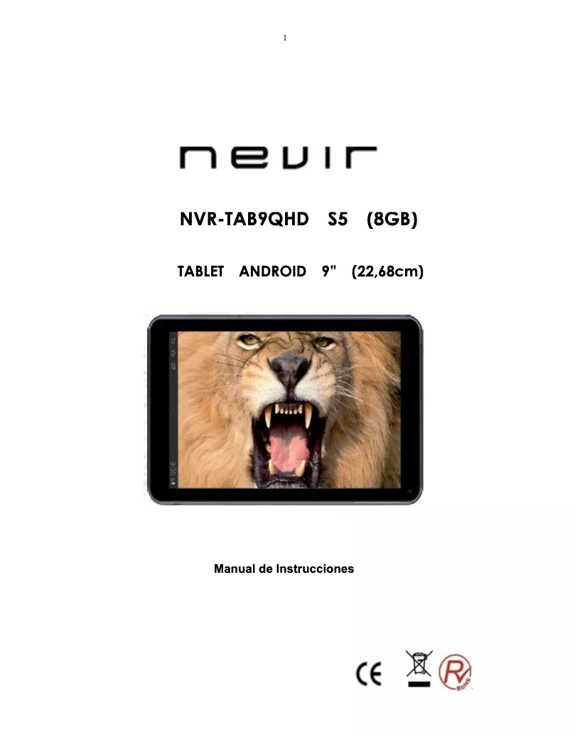 Página nº 1 - Manual de usuario Nevir NVR-TAB9QHD S5 (8GB)