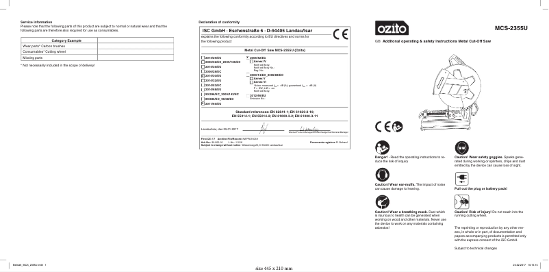Imagen de la primera página del manual del dispositivo MCS-2355U