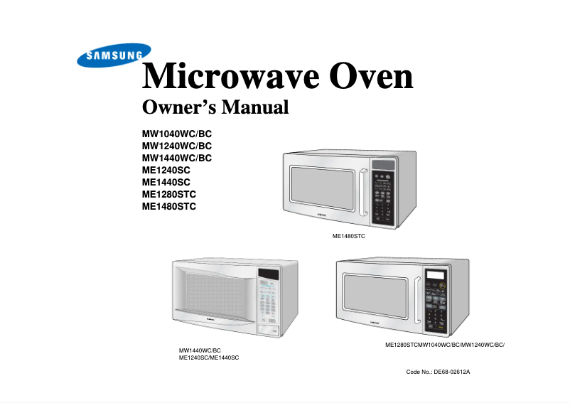 Página 1 del manual Manual de usuario Samsung MW1040WC