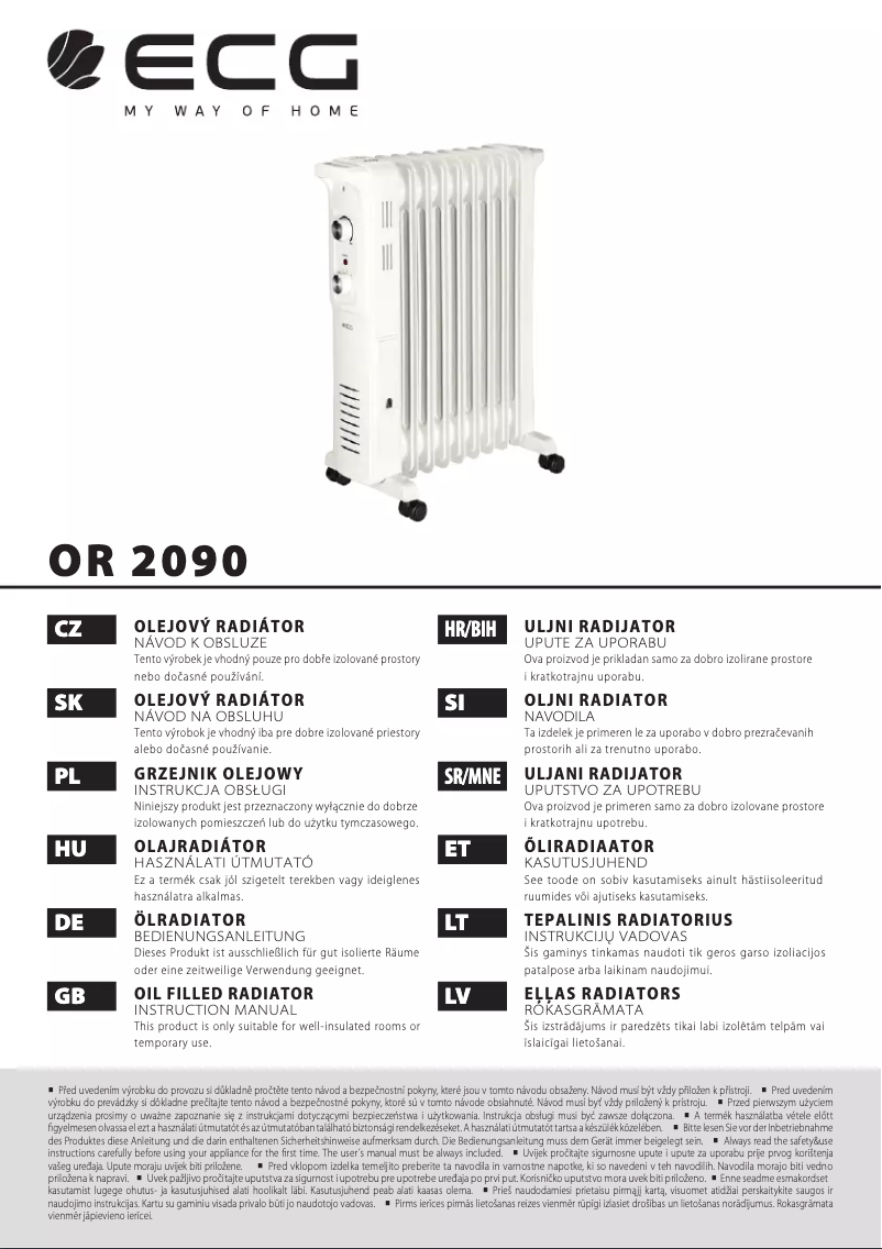 Imagen de la primera página del manual del dispositivo OR 2090