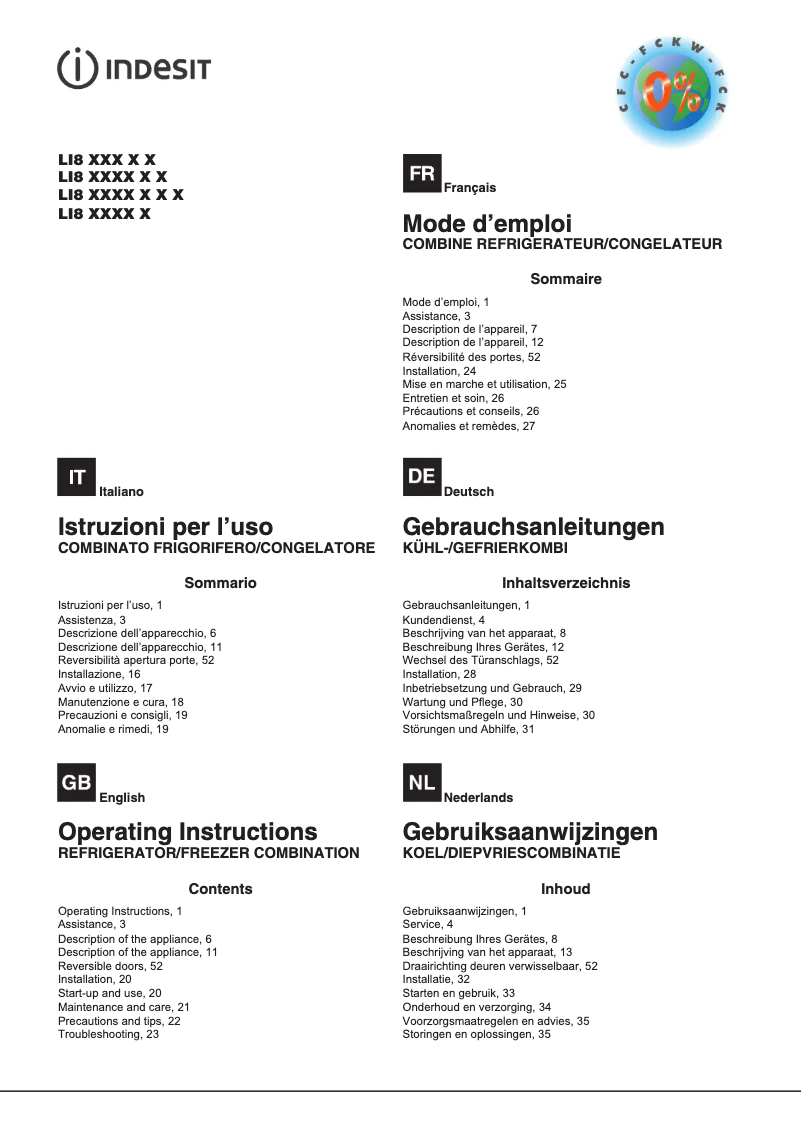 Imagen de la primera página del manual del dispositivo LI80 FF2O X B