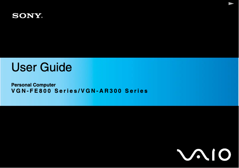 Página nº 1 - Manual de usuario Sony Vaio VGN-AR820
