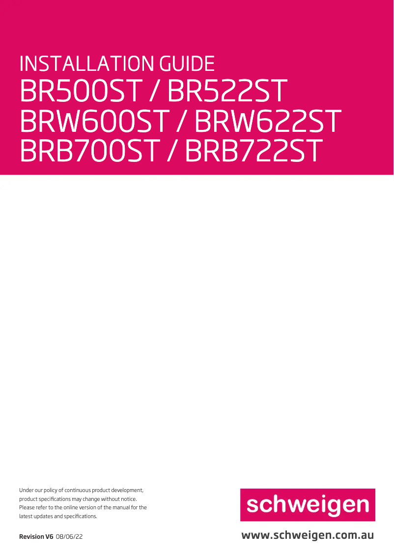 Página 1 del manual Manual de usuario Schweigen BRW622ST