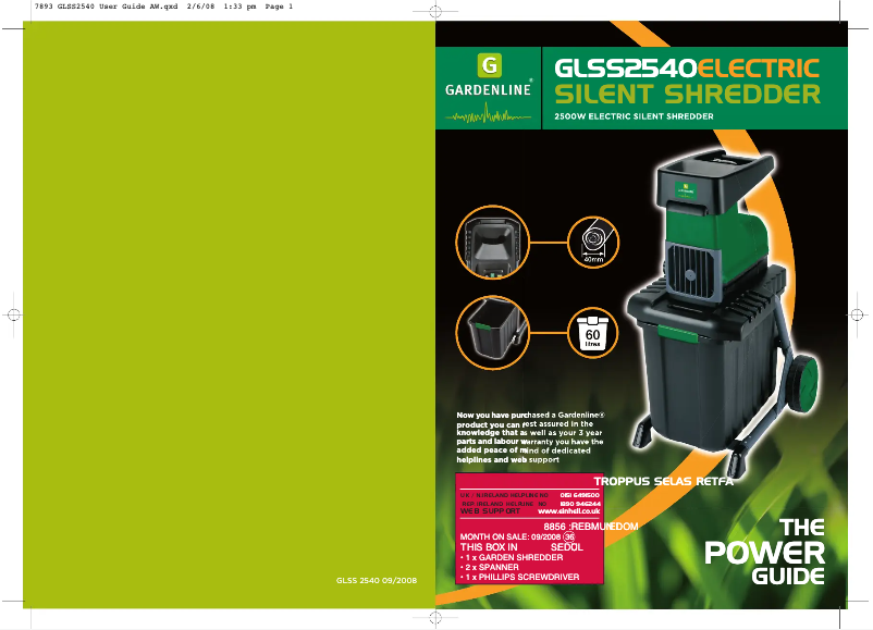 Imagen de la primera página del manual del dispositivo GLSS 2540