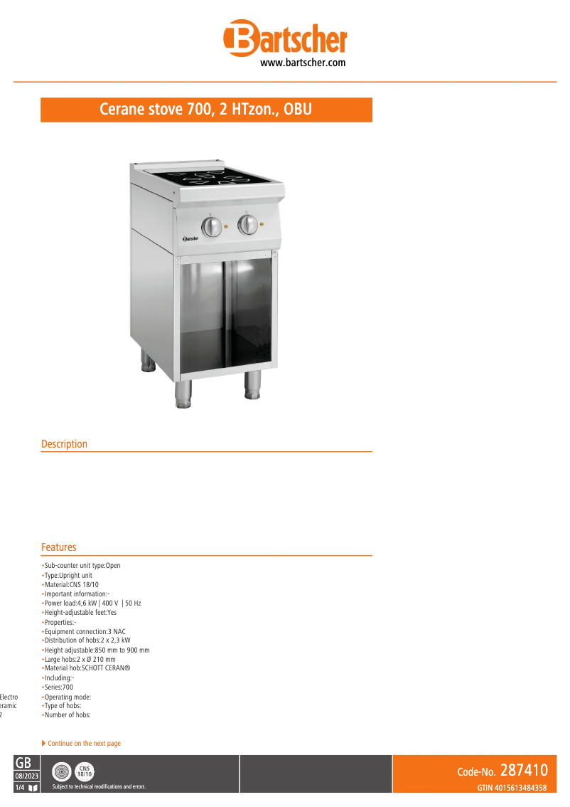 Imagen de la primera página del manual del dispositivo 287410