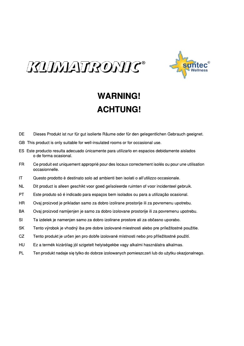 Imagen de la primera página del manual del dispositivo Heat PTC 1500 OSC