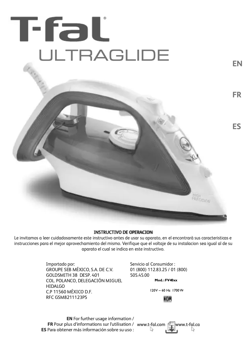 Imagen de la primera página del manual del dispositivo Ultraglide FV4026