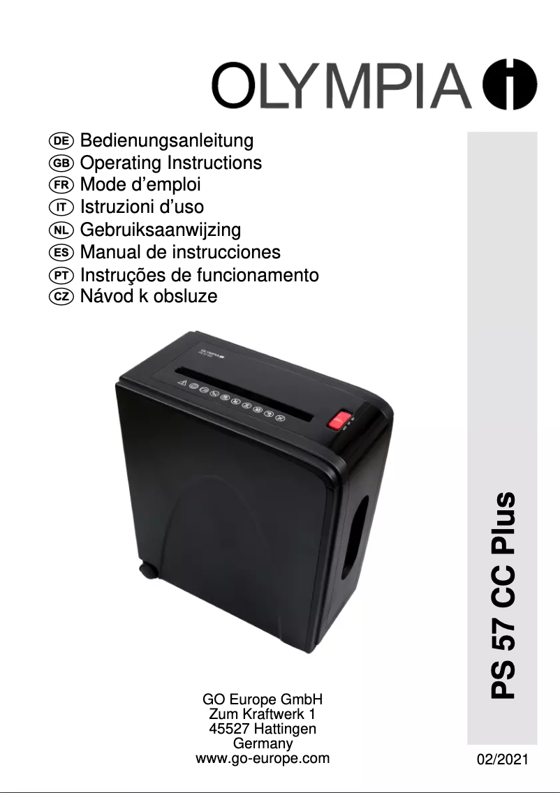 Página 1 del manual Manual de usuario Olympia PS 57 CC Plus