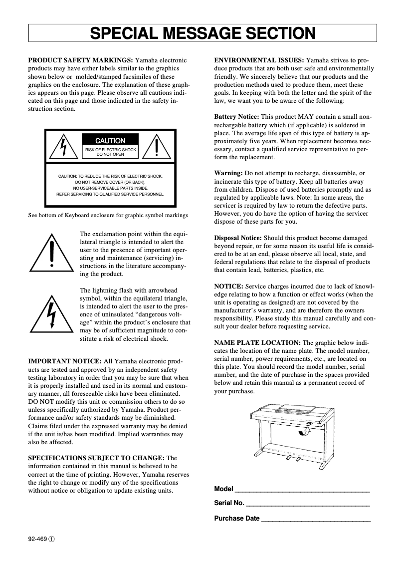 Página 1 del manual Manual de usuario Yamaha Clavinova CLP-152S