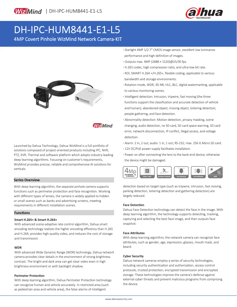 Imagen de la primera página del manual del dispositivo IPC-HUM8441-E1-L5
