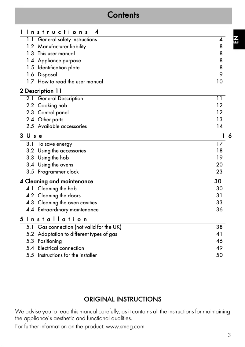 Página 1 del manual Manual de usuario Smeg SY62MX9