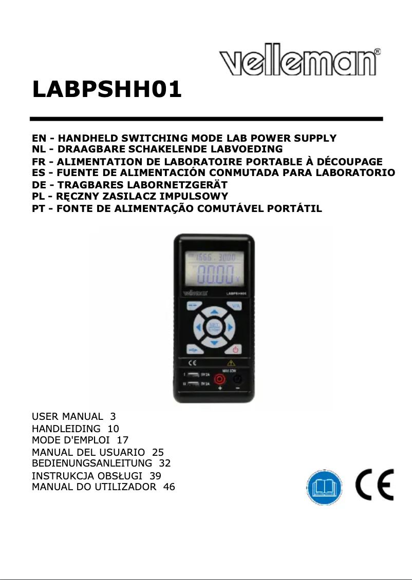Imagen de la primera página del manual del dispositivo LBPSHH01