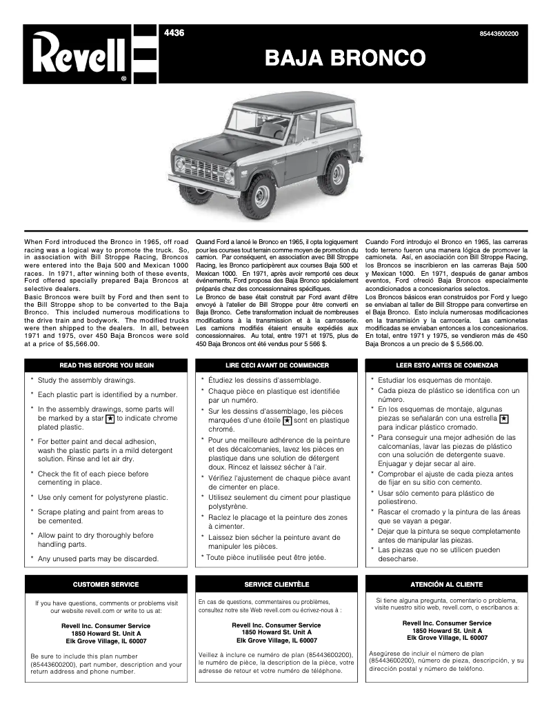 Imagen de la primera página del manual del dispositivo Baja Bronco