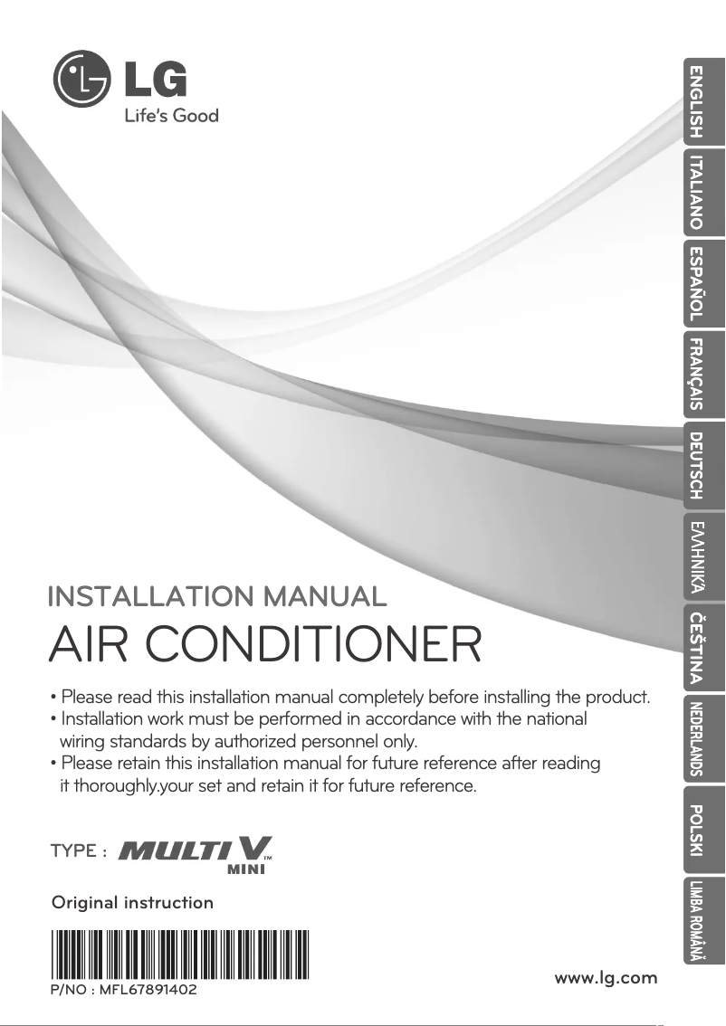 Imagen de la primera página del manual del dispositivo ARUN60LS2B