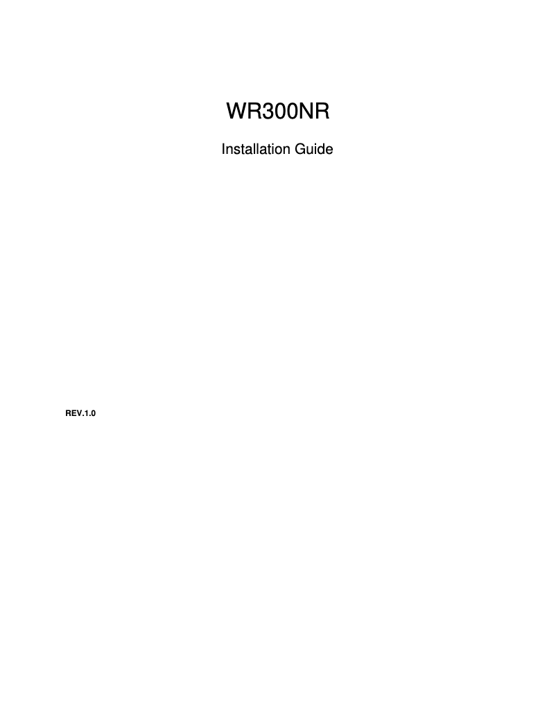 Imagen de la primera página del manual del dispositivo WR300NR